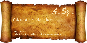 Adamcsik Szidor névjegykártya